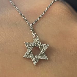 Beautiful real diamond Jewish star necklace